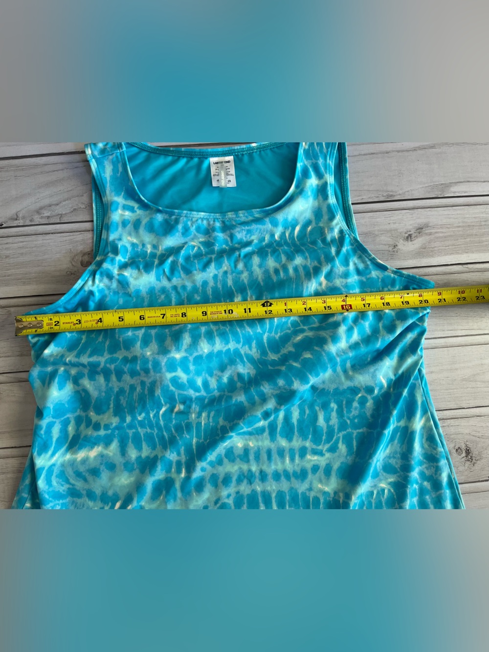 Women’s Lands’ End blue white tank top padded bra swim suit tankini. Size 20W - Picture 13 of 15